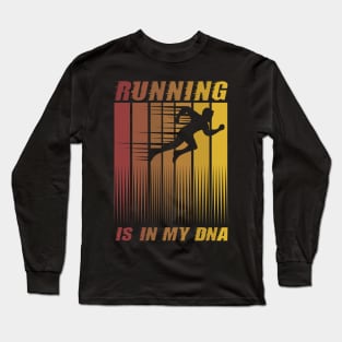 Running is in my DNA fitness exercise workout Long Sleeve T-Shirt